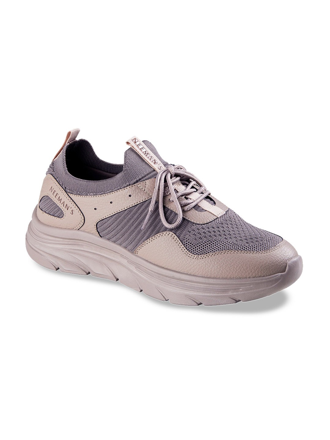 

NEEMANS Unisex Textured Lightweight Sneakers, Grey