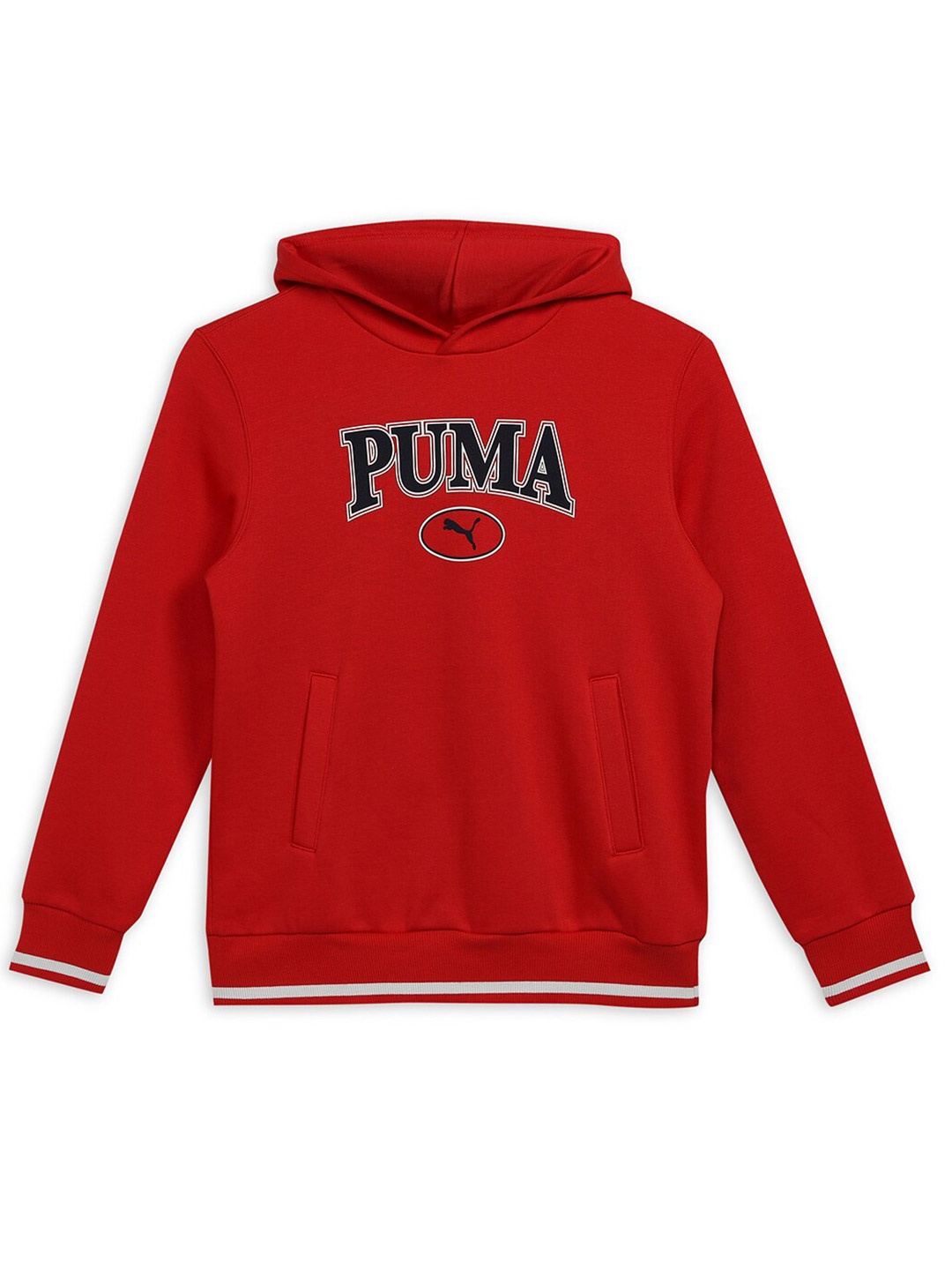 

Puma Boys SQUAD Youth Logo Printed Cotton Hoodie, Red