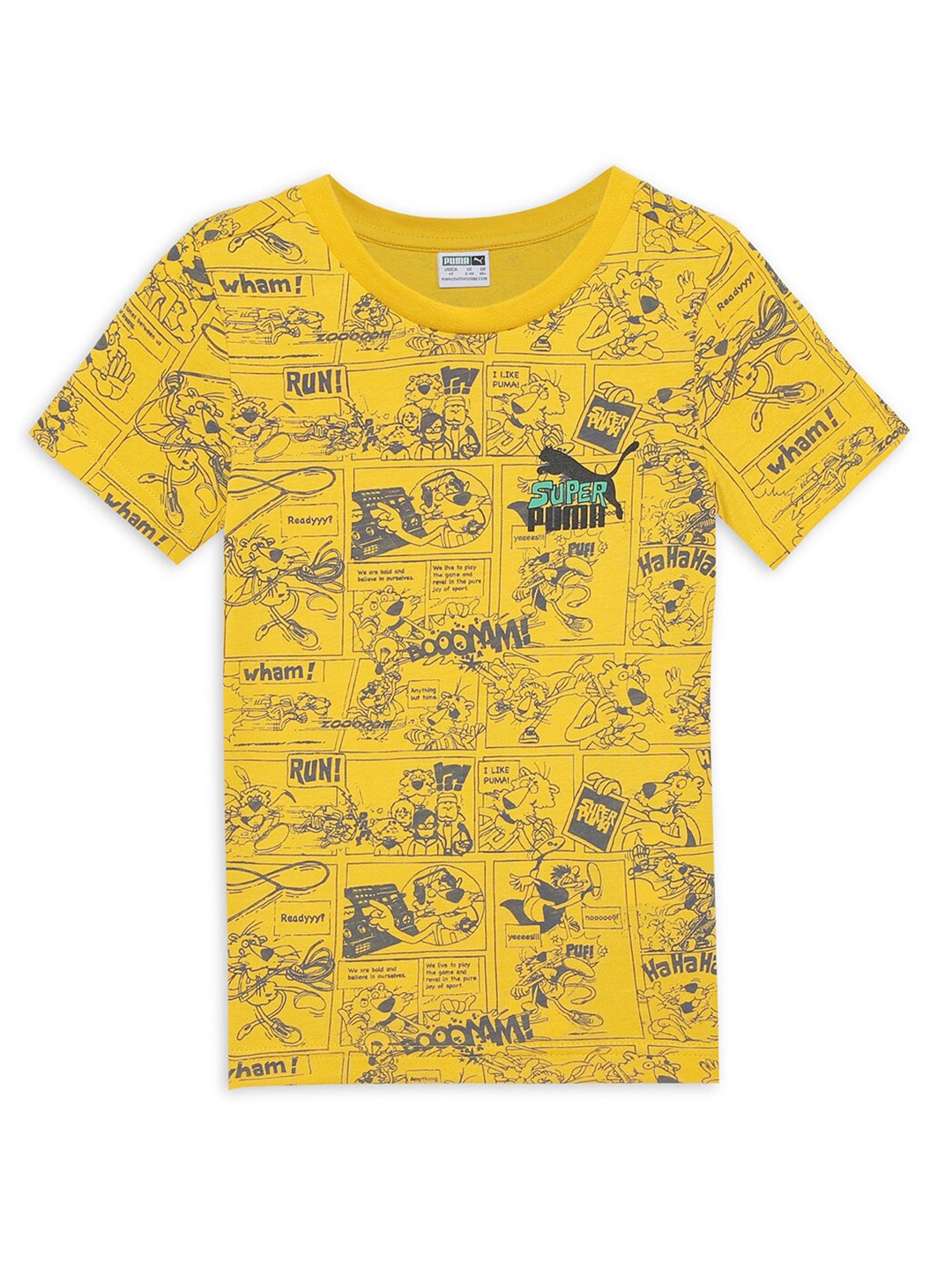 

Puma Boys Super Puma AOP T-Shirt, Yellow