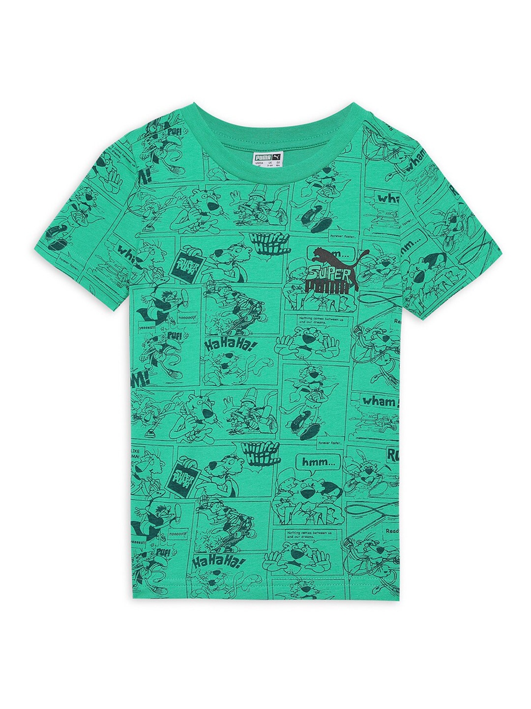 

Puma Boys Printed Cotton T-Shirt, Green