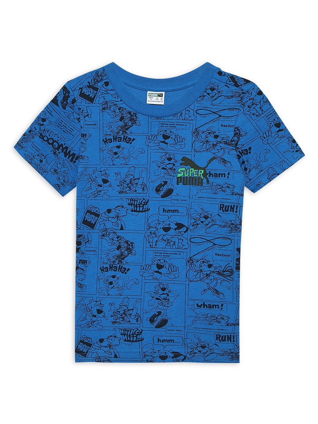 

Puma Boys Printed Cotton T-Shirt, Blue