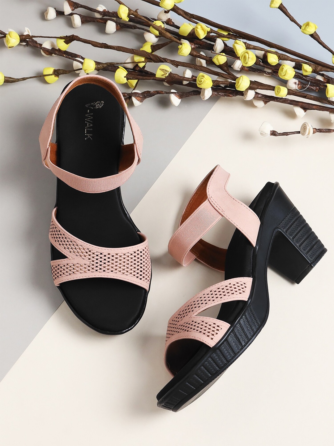

V-WALK Block Pumps Heels, Peach