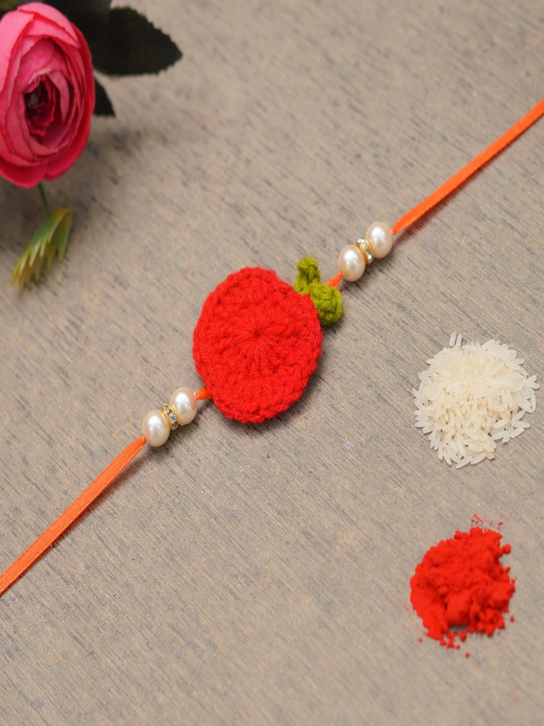 

The Magic Wand Kids Beaded Charm Rakhi, Red