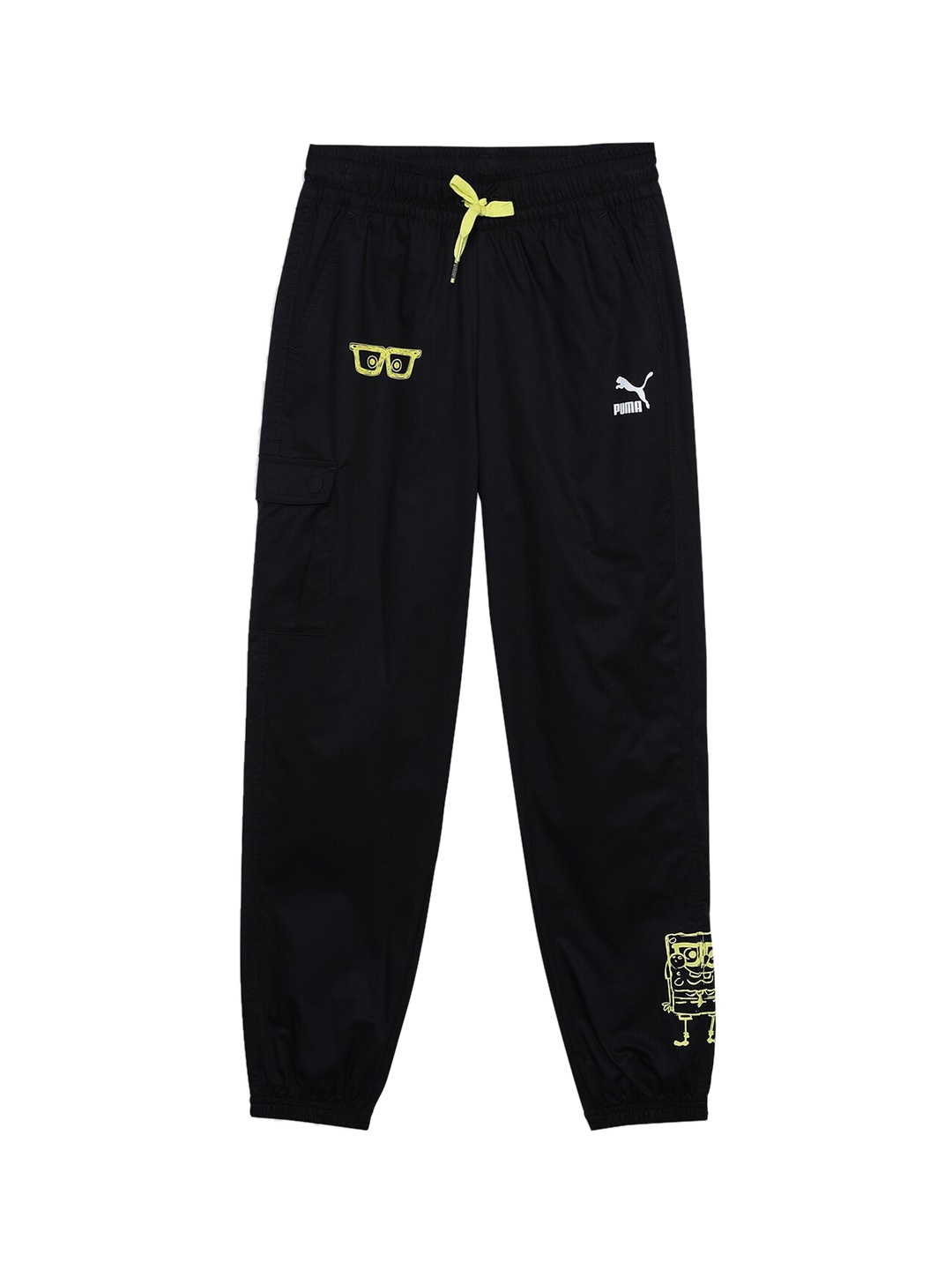 

Puma x SPONGEBOB Kids Printed Youth Twill Cotton Joggers, Black