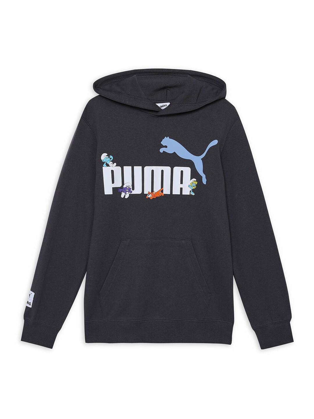 

Puma Kids Smurfs Printed Cotton Hooded Sweatshirt, Grey