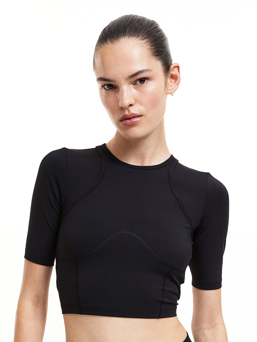 

H&M DryMove Open-Back Sports Top, Black