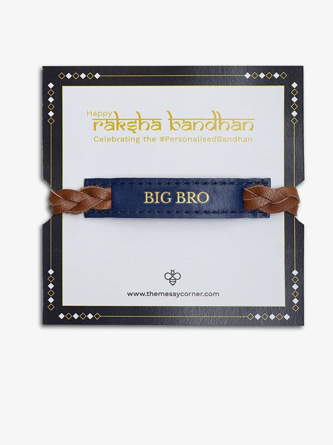 

THE MESSY CORNER Big Bro Printed Detail Rakhi, Blue