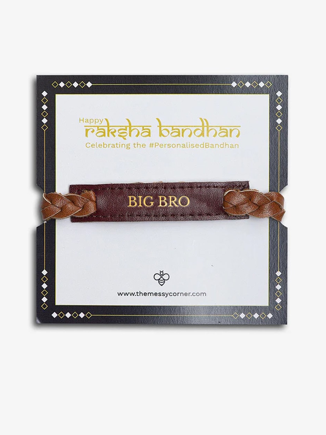 

THE MESSY CORNER Bro Printed Detail Rakhi, Burgundy