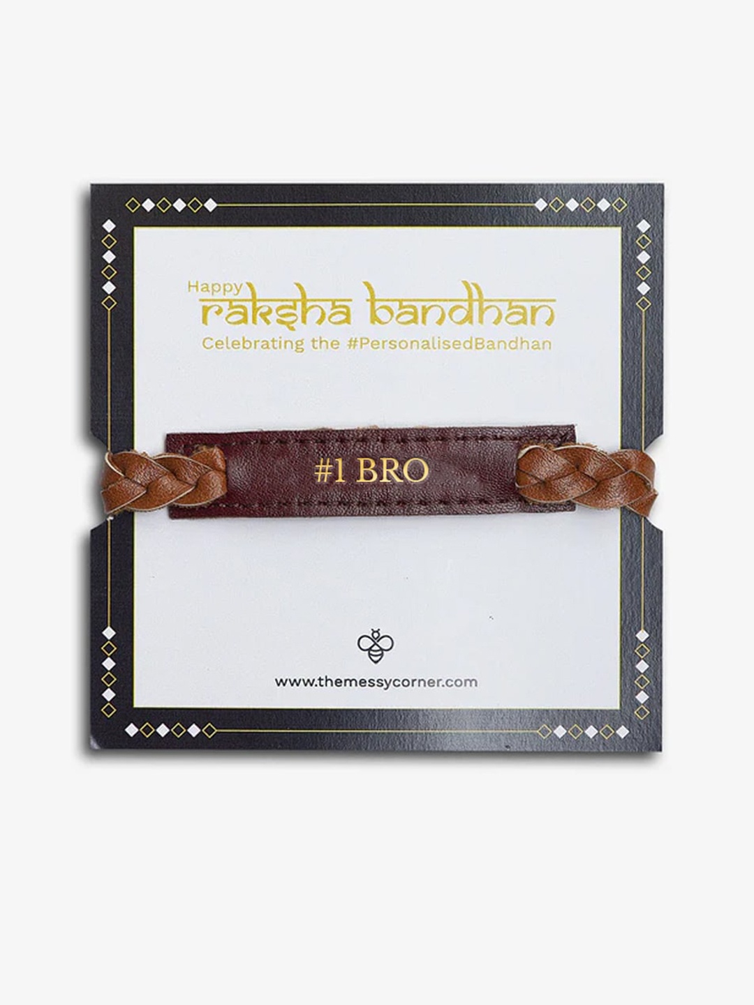 

THE MESSY CORNER Bro Printed Detail Rakhi, Burgundy