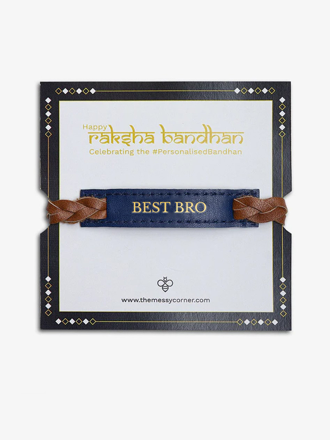 

THE MESSY CORNER Best Bro Printed Detail Rakhi, Blue