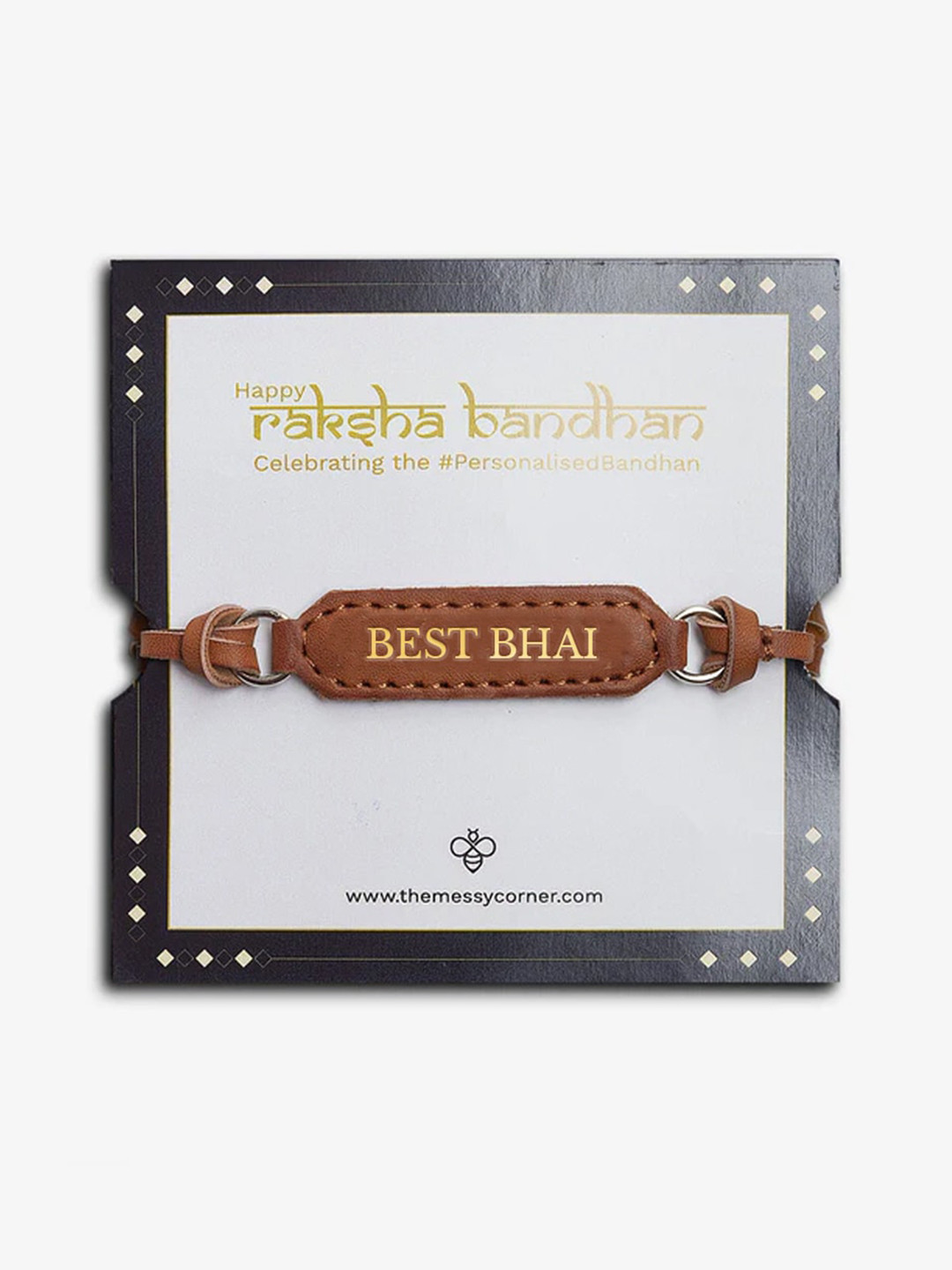 

THE MESSY CORNER Best Bhai Printed Detail Rakhi, Brown