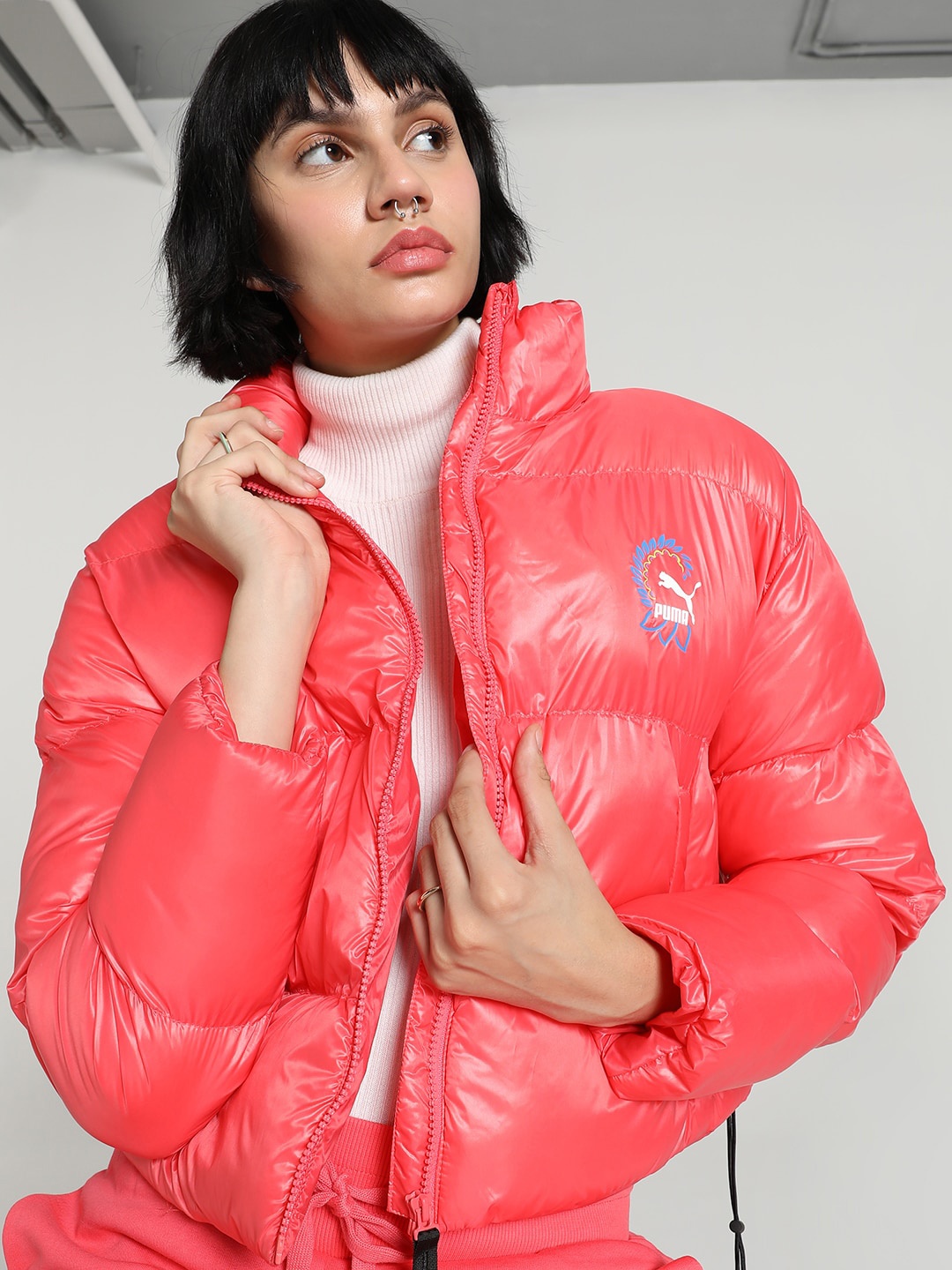 

Puma Mock Collar Classics Puffer Jacket, Pink