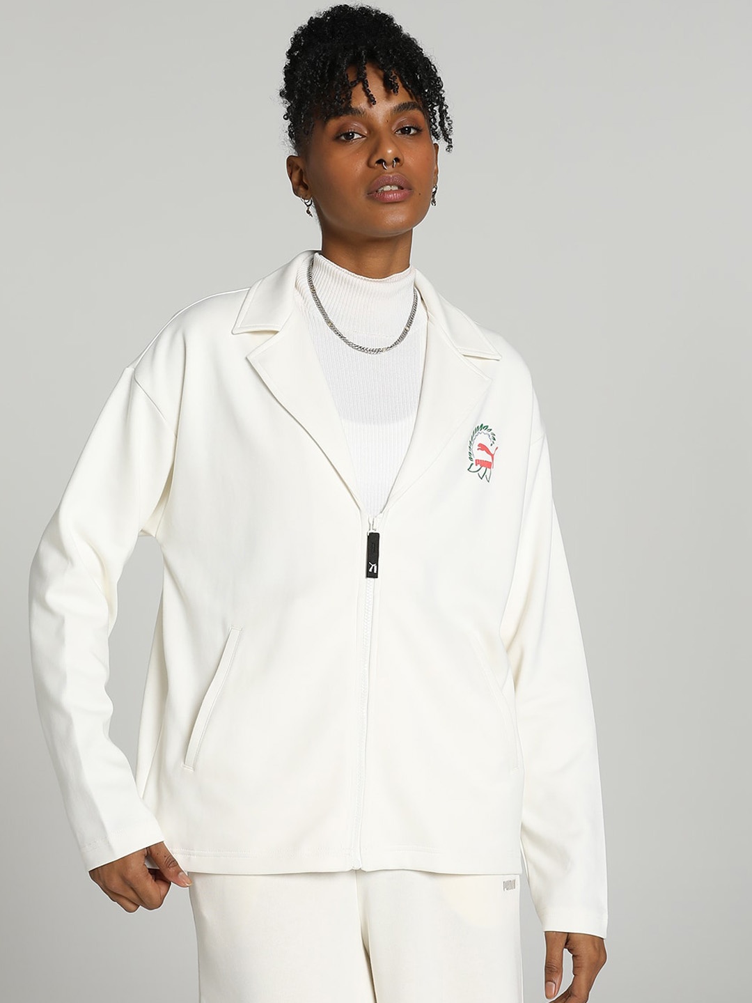 

Puma Knitted Open Front Jacket, Off white