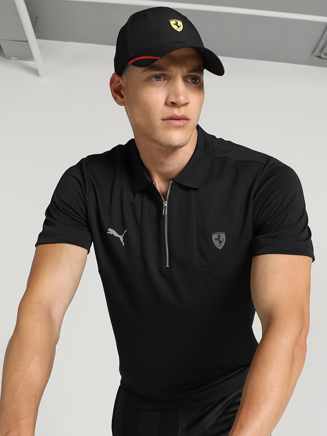 

PUMA Motorsport Polo Collar T-Shirt, Black