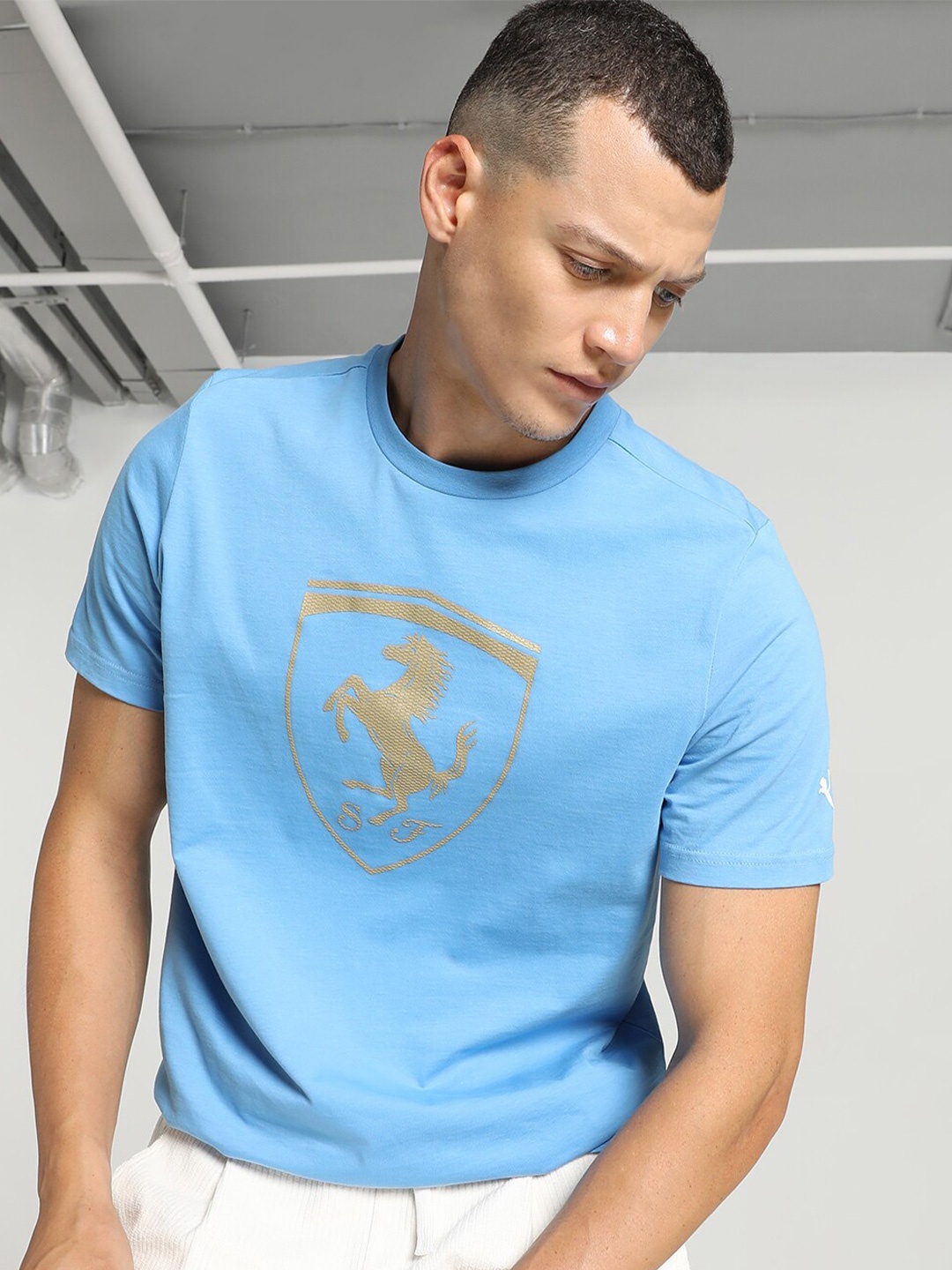 

PUMA Motorsport Graphic Printed Cotton T-Shirt, Blue