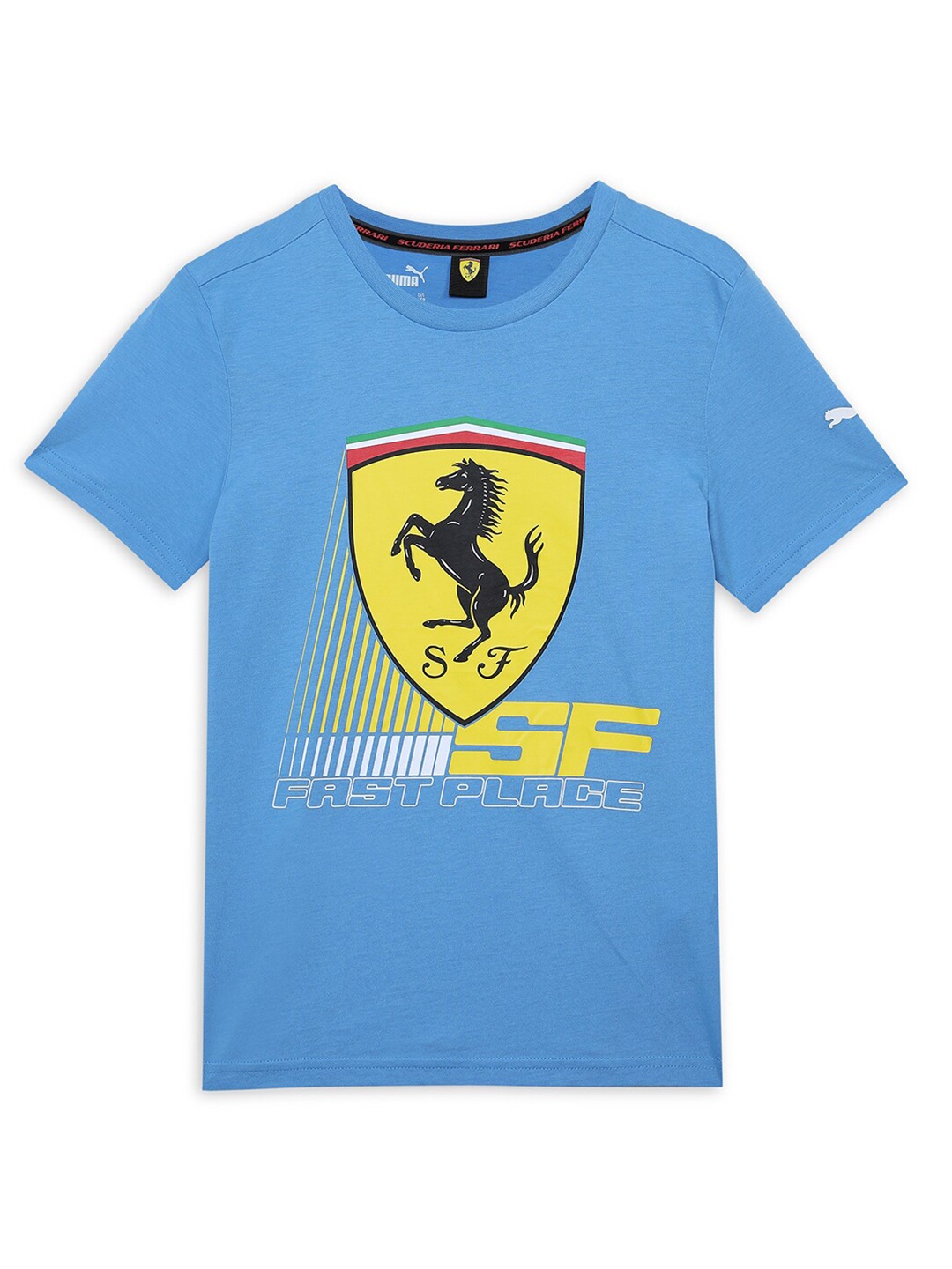 

PUMA Motorsport Kids Graphic Printed Cotton T-shirt, Blue
