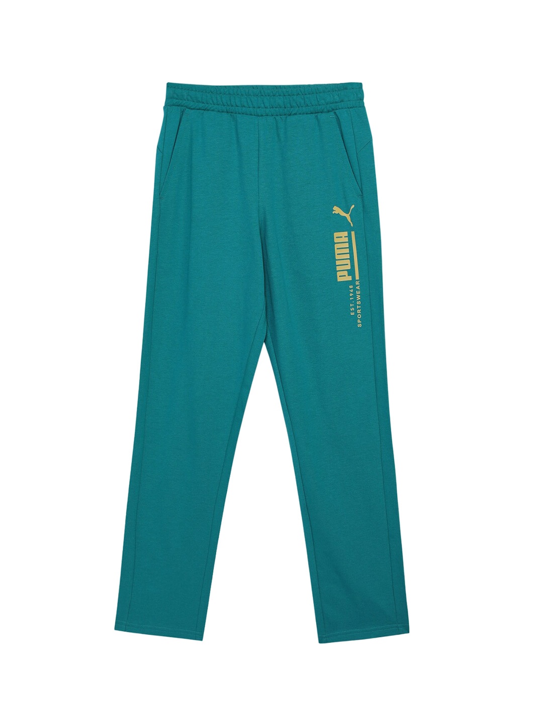 

Puma Boys Printed Cotton Track Pants, Green