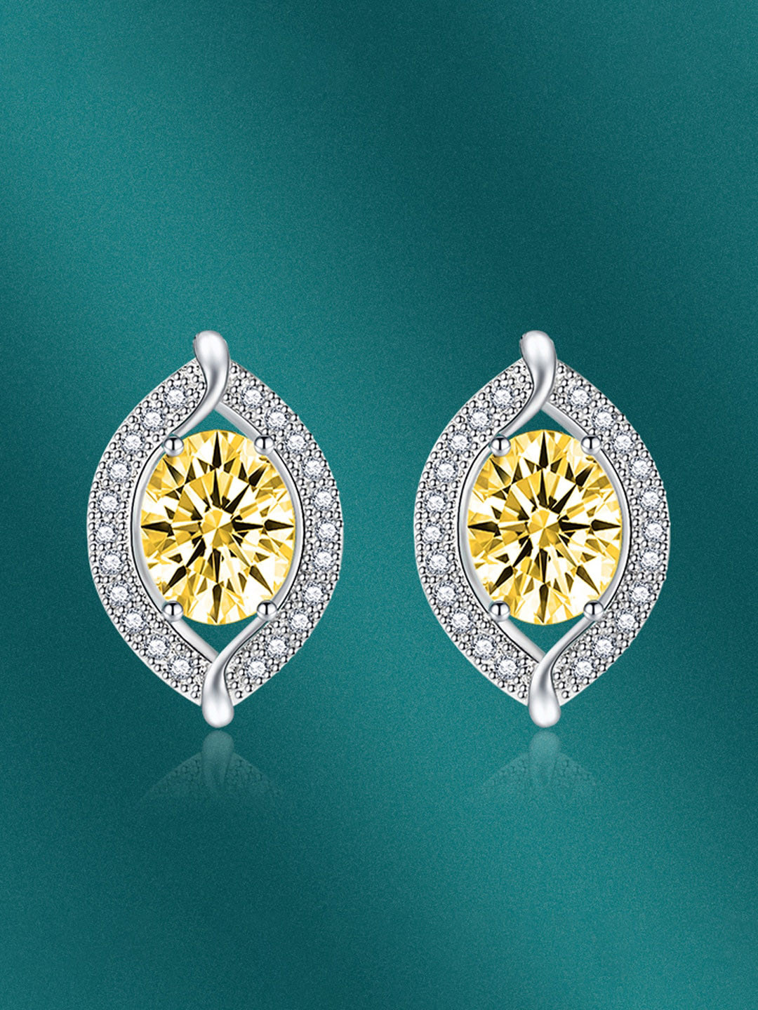 

Designs & You Silver Plated Cubic Zirconia Contemporary Studs Earrings