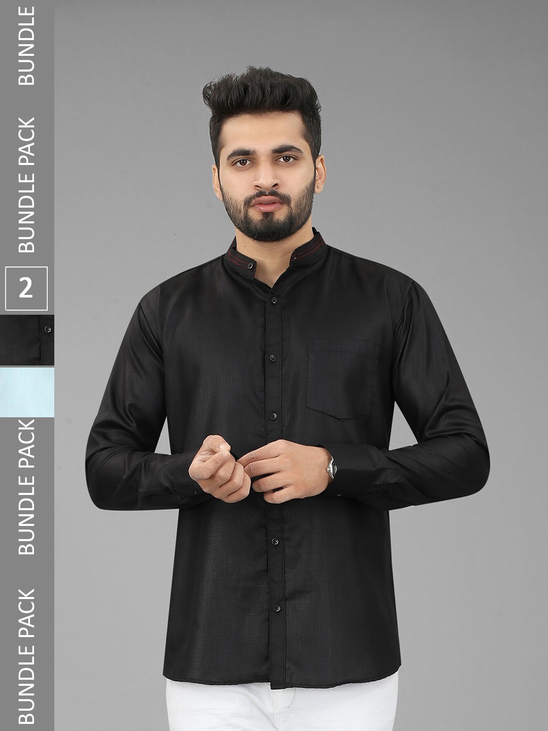 

N N ENTERPRISE India Slim Pack Of 2 Slim Fit Casual Shirt, Blue