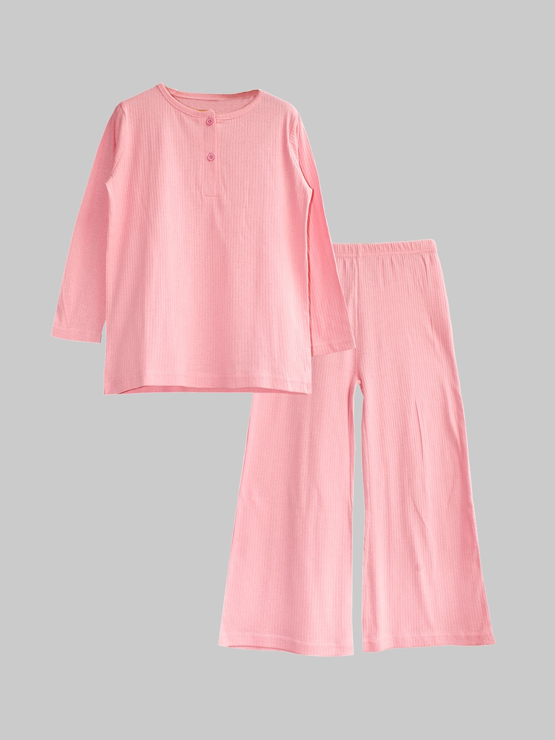 

KiddoPanti Girls Pure Cotton Night suit, Pink