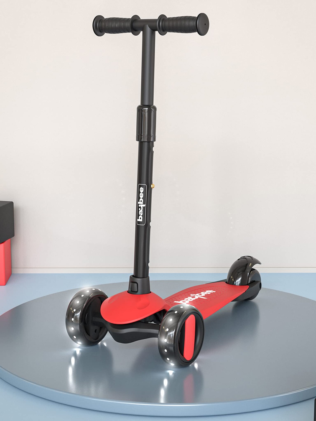 

BAYBEE Kids Alpha Kick 4 Level Height Adjustment Portable Scooter, Red