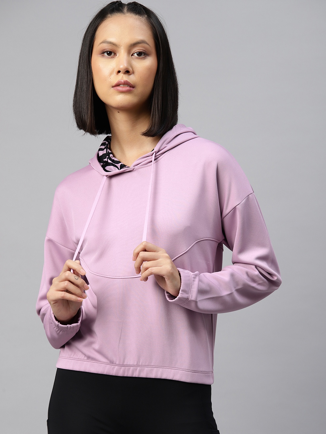Alcis Anti-Static & DryTech Printed Hooded Sweatshirt, Mauve
