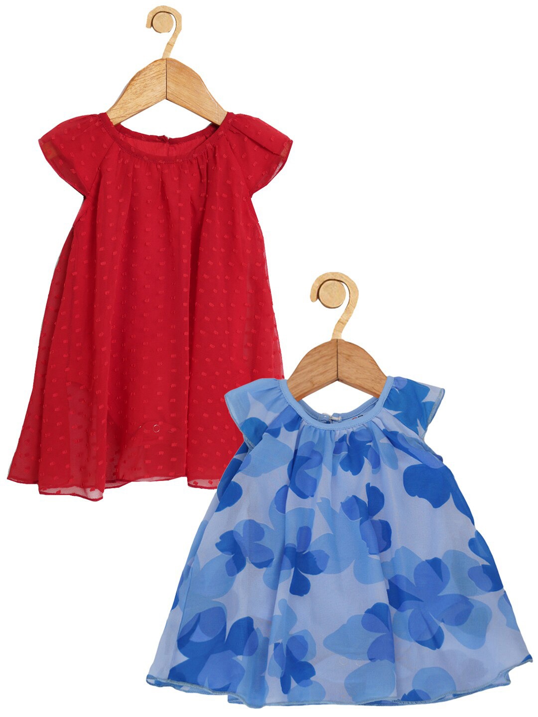 

Creative Kids Pack Of 2 Girls Cap Sleeves A-Line Dress, Red