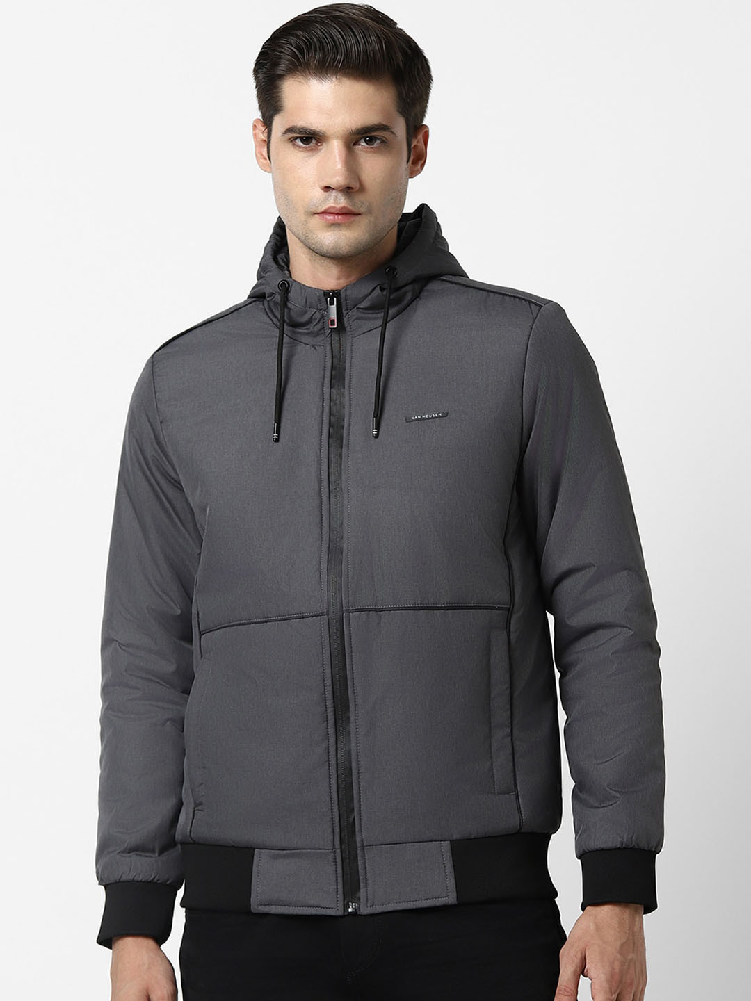 

Van Heusen Flex Hooded Open Front Jacket, Grey