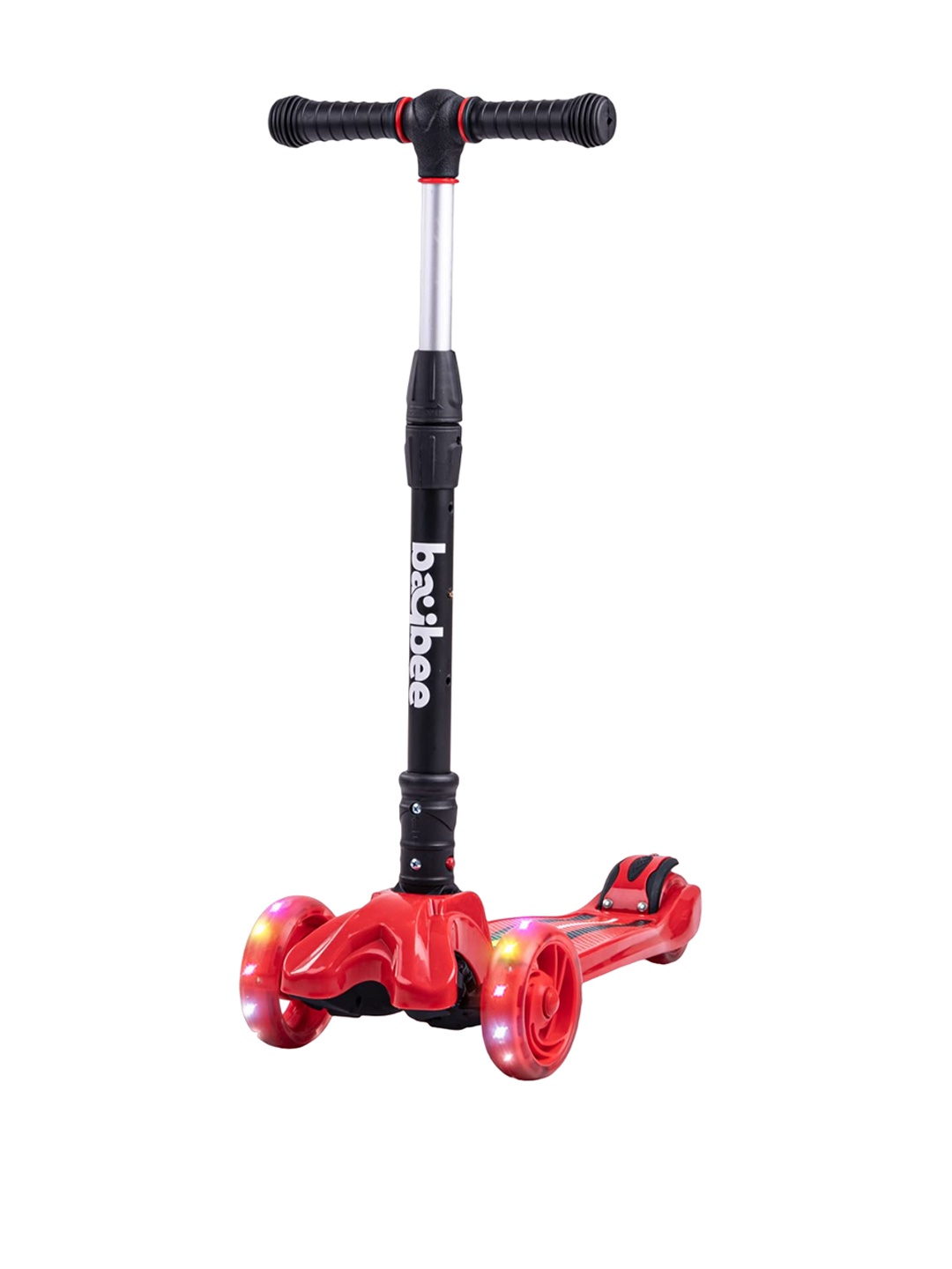 

BAYBEE Kids 3 Wheel Flash Scooter Ride On Vehicle, Red