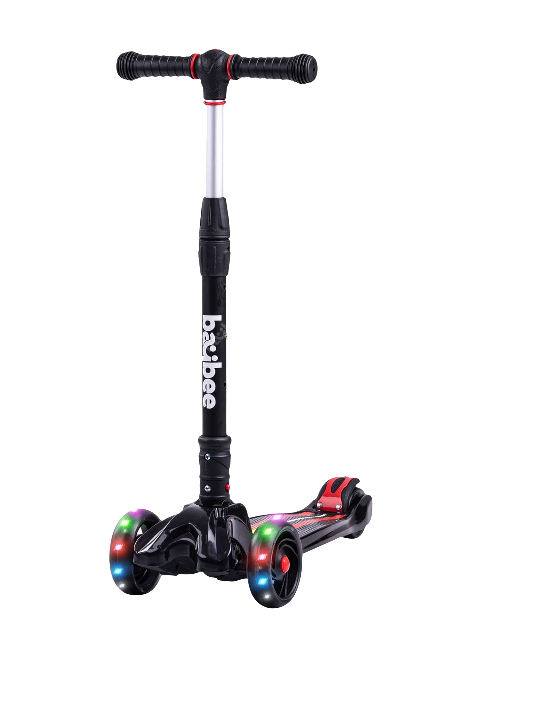 

BAYBEE Kids 3 Wheel Flash Scooter, Black