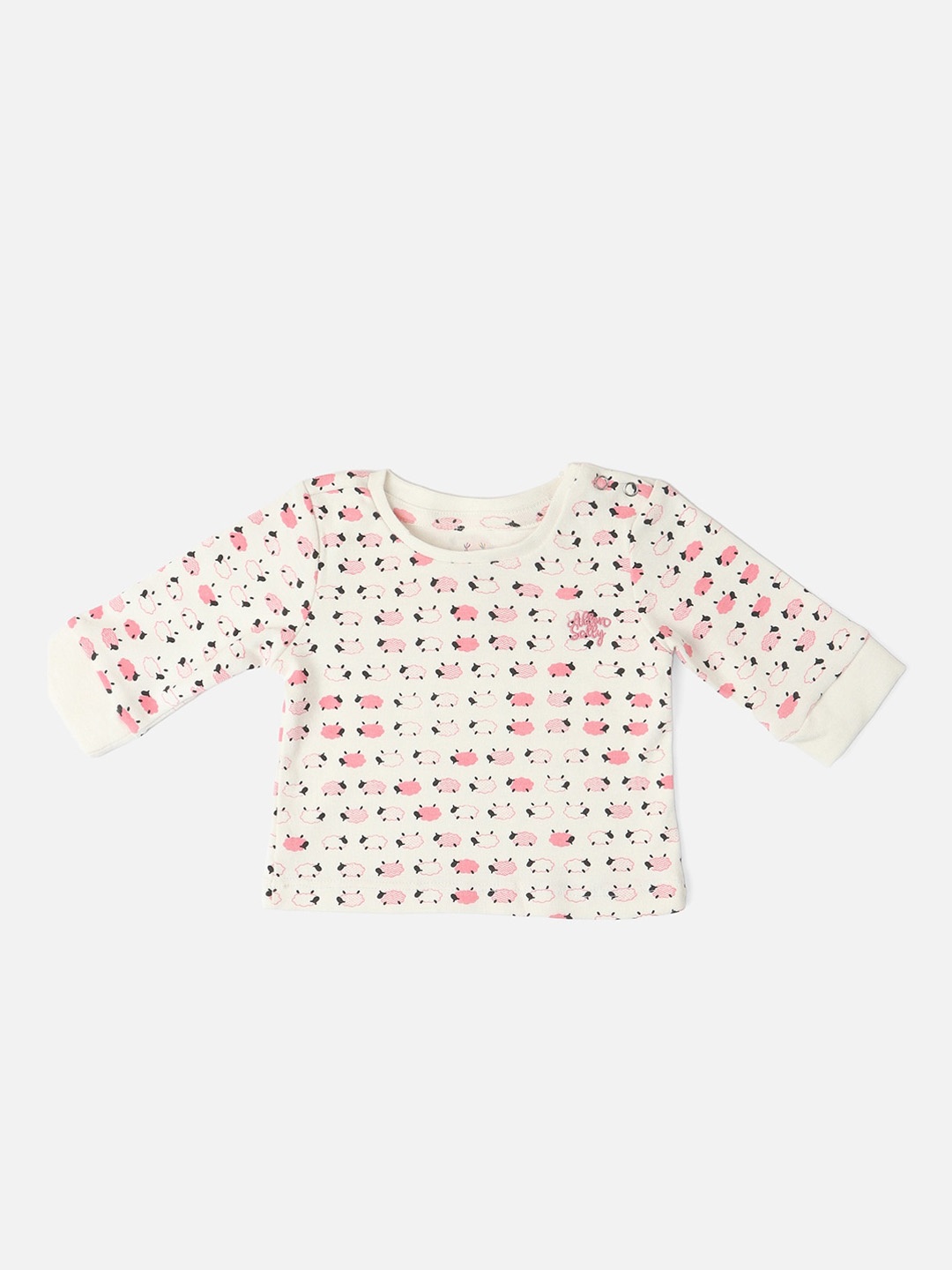 

Allen Solly Junior Infants Boys Printed Pure Cotton T-shirt & Jogger, Cream