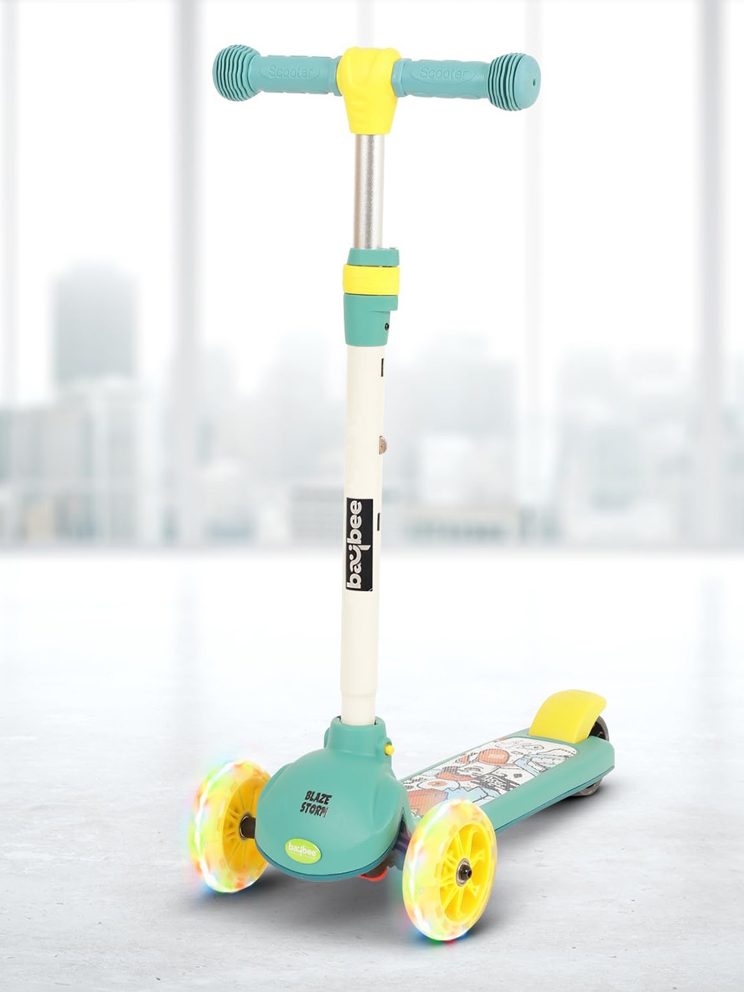 

BAYBEE Kids Blaze Storm Skate Scooter, Green