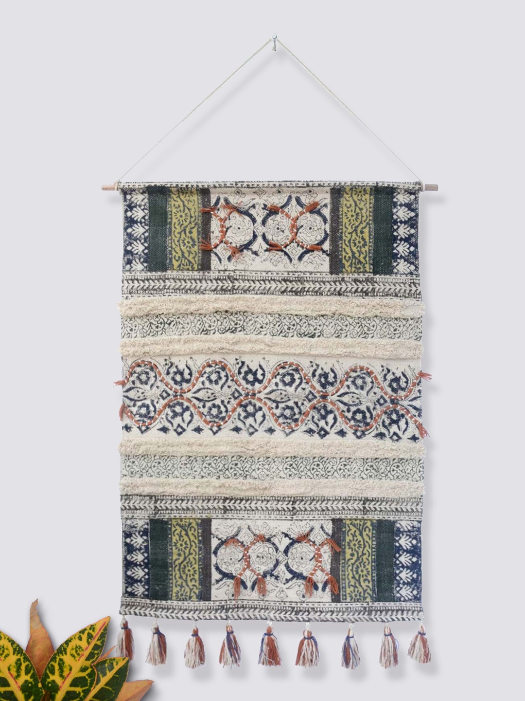 

Art Avenue Beige & Blue Printed Tapestry Wall Decor