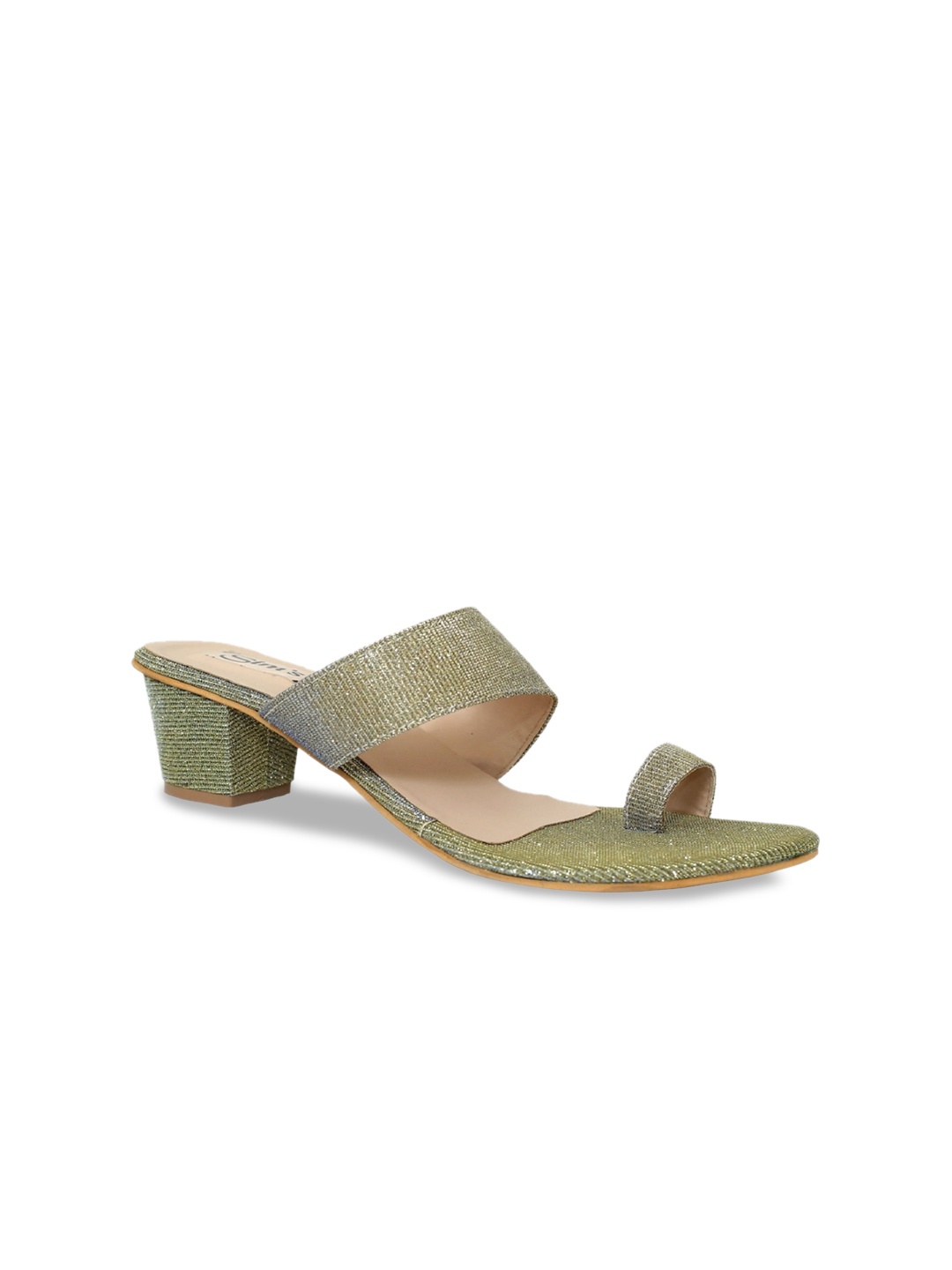 

Glitzy Galz Embellished Open-Toe Block Heels, Gold