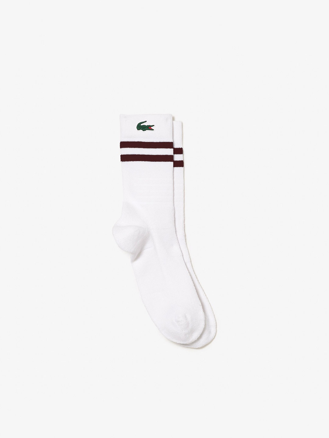 

Lacoste Striped Calf-Length Socks, White