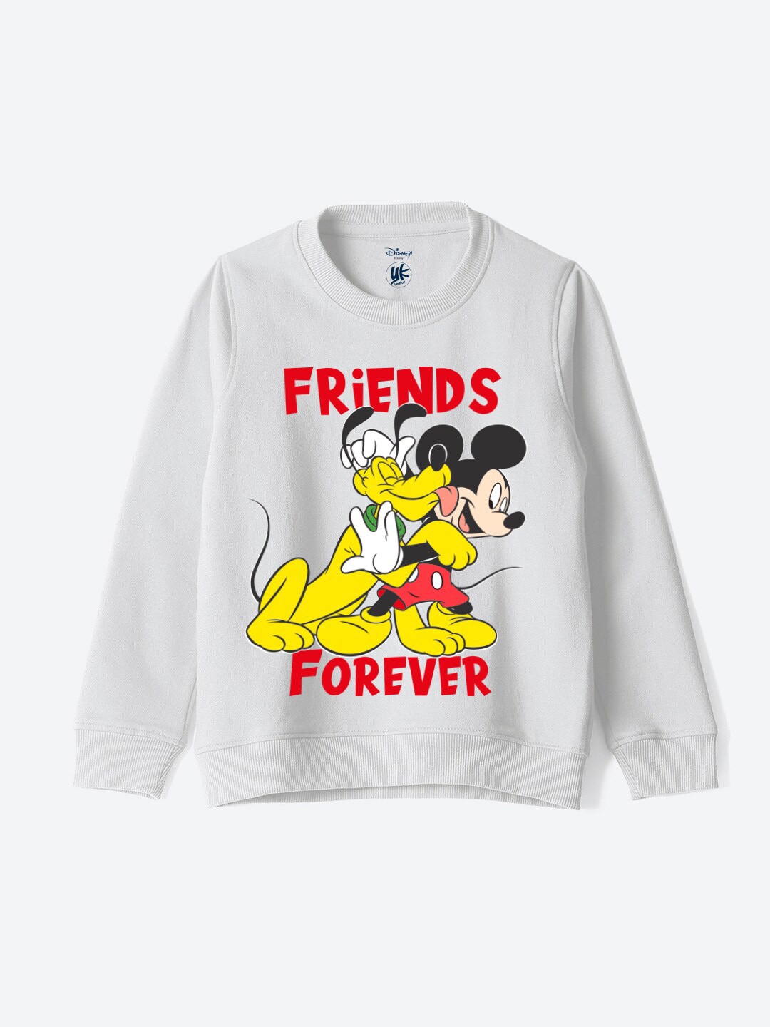 

YK Disney Boys Mickey Mouse Printed Pullover Sweatshirt, White