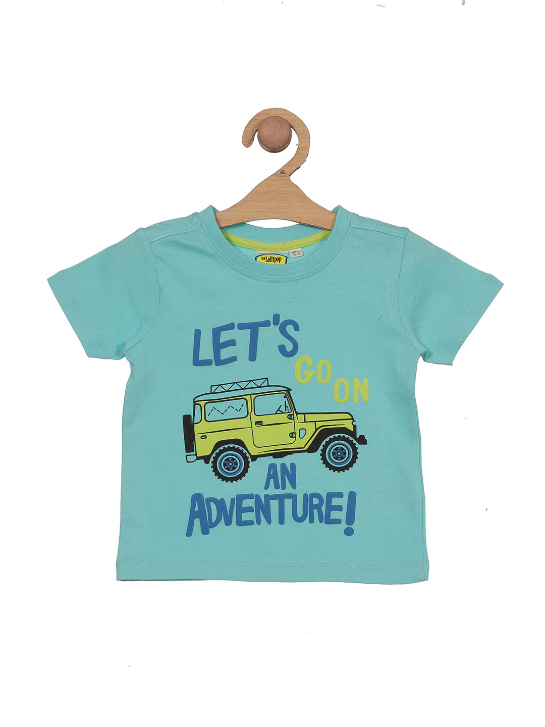 

Lil Lollipop Kids Graphic Printed Round Neck Cotton T-shirt, Blue