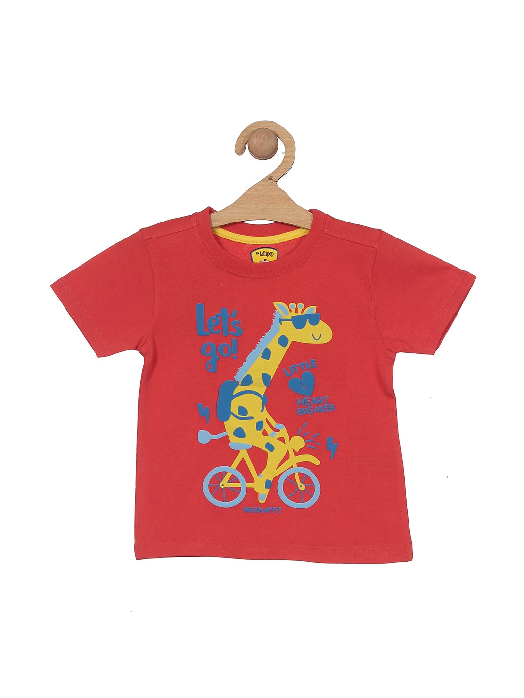

Lil Lollipop Kids Graphic Printed Pure Cotton T-shirt, Red