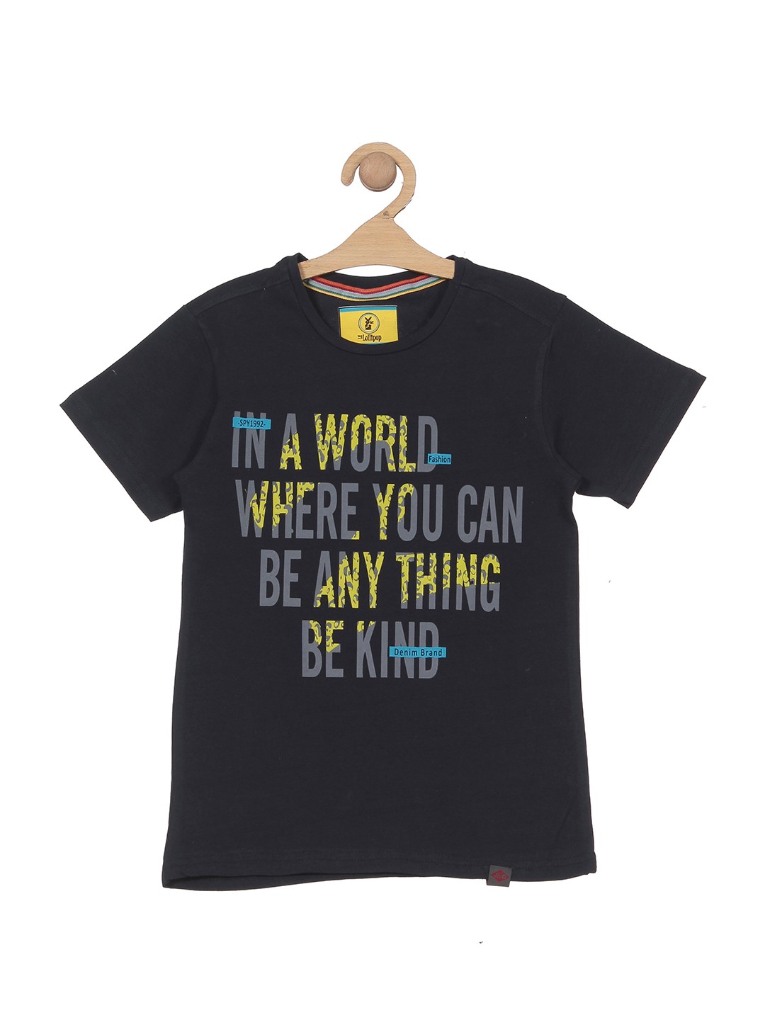 

Lil Lollipop Kids Typography Printed Pure Cotton T-shirt, Navy blue