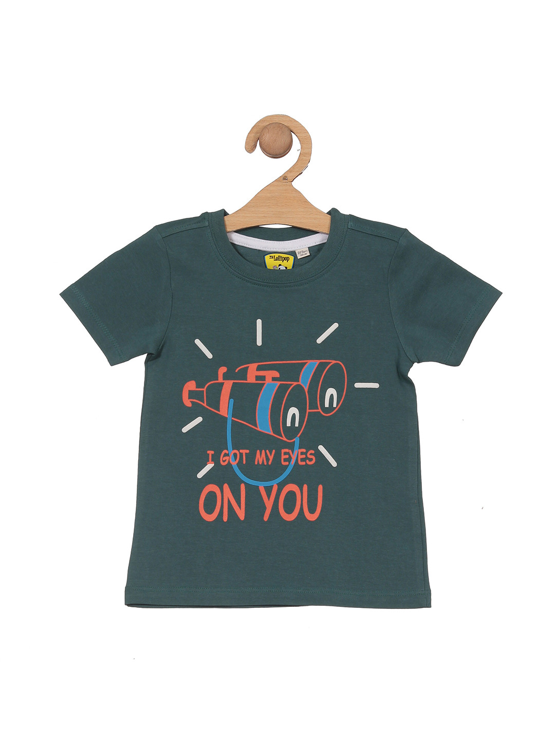 

Lil Lollipop Kids Graphic Printed Pure Cotton T-shirt, Green