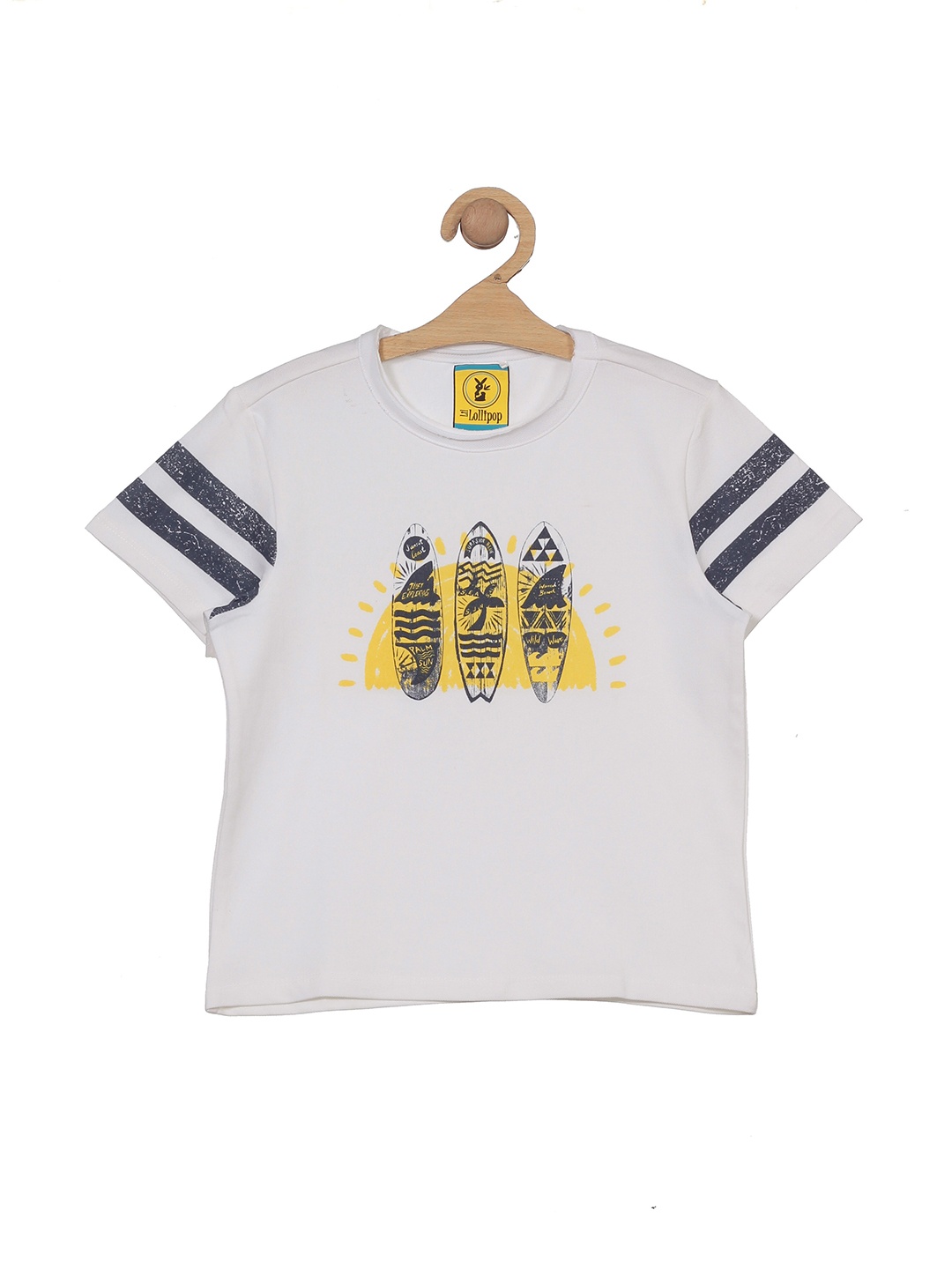

Lil Lollipop Kids Abstract Printed Pure Cotton T-shirt, White