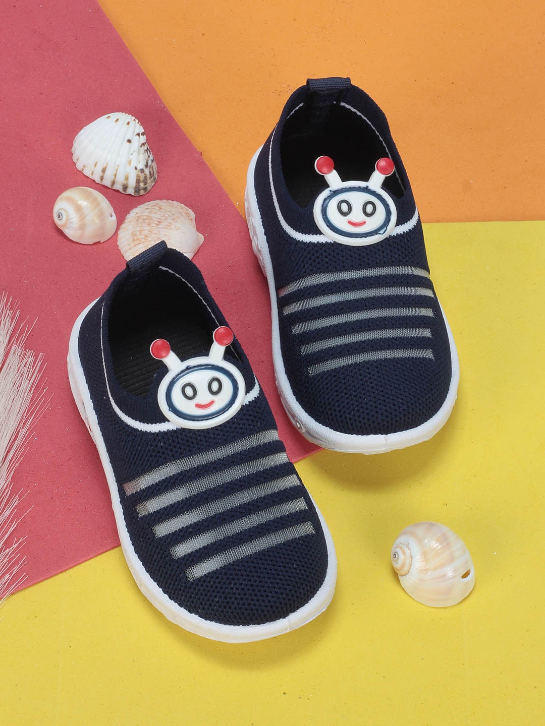 

Lil Lollipop Infants Striped Musical Slip-On Sneakers, Navy blue