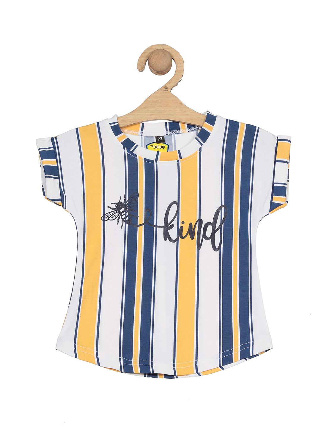 

Lil Lollipop Girls Striped Cotton Top, White