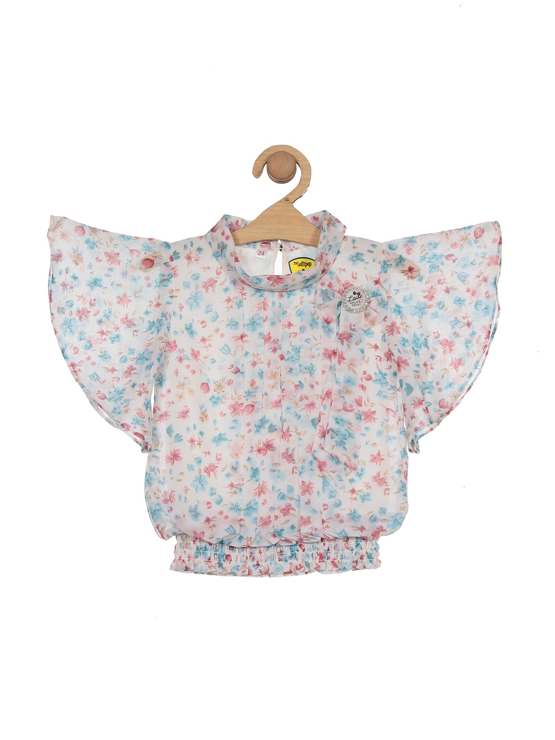 

Lil Lollipop Floral Print Cotton Top, White