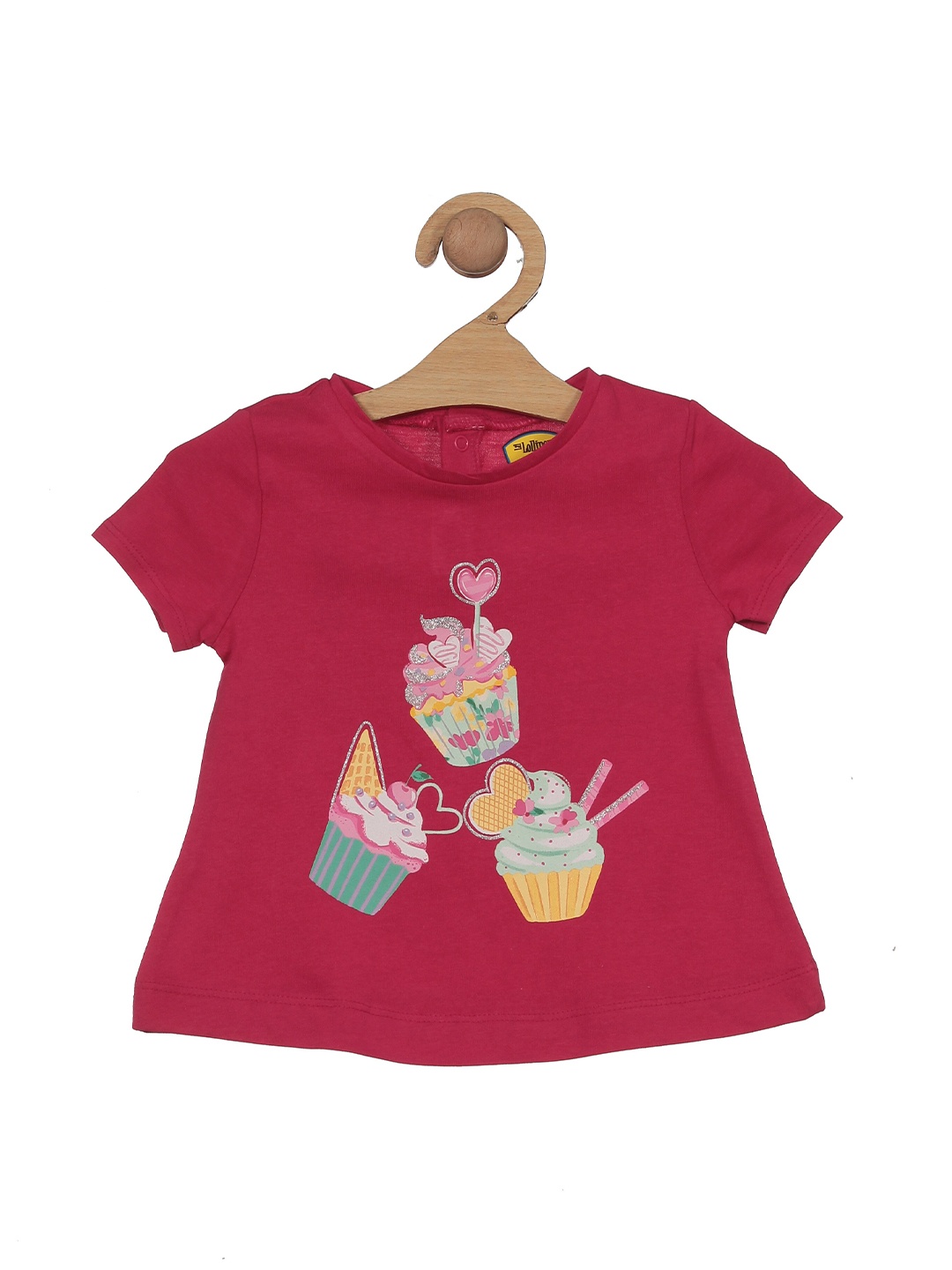 

Lil Lollipop Girls Printed Cotton Top, Pink