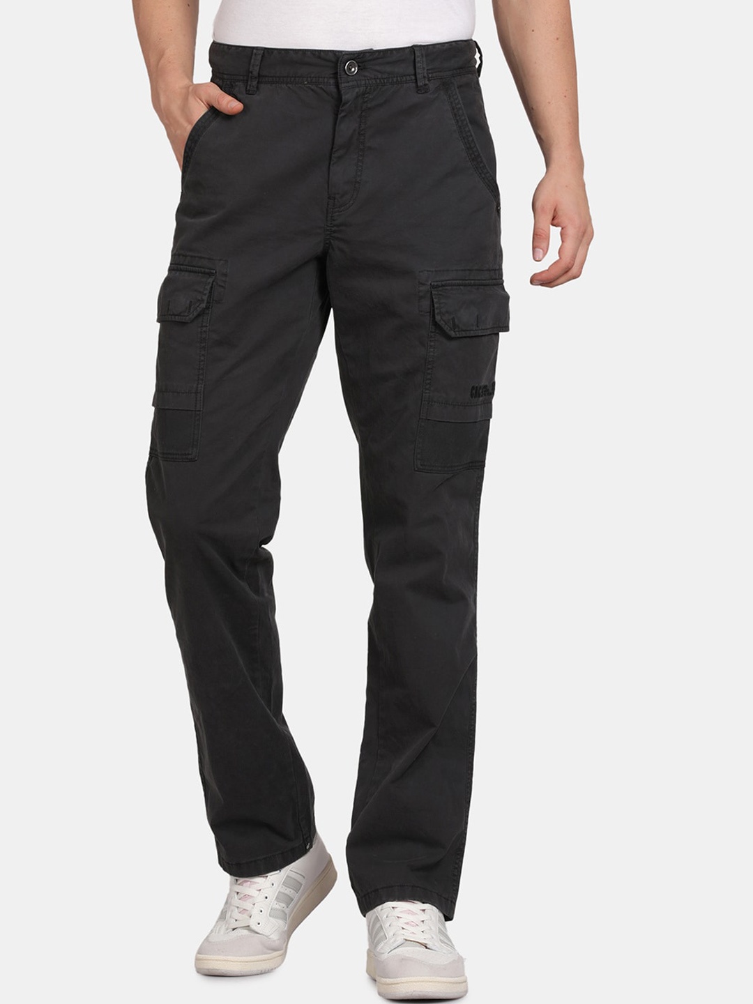 

t-base Men Regular Fit Mid-Rise Cotton Cargos, Grey
