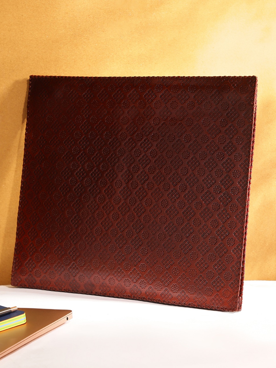 

Fabindia Textured Leather Laptop Sleeve, Brown