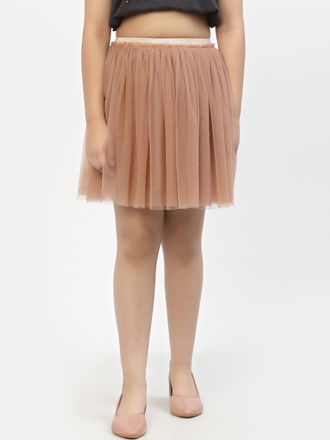 

SPUNKIES Flared Above Knee-Length Net Skirt, Brown