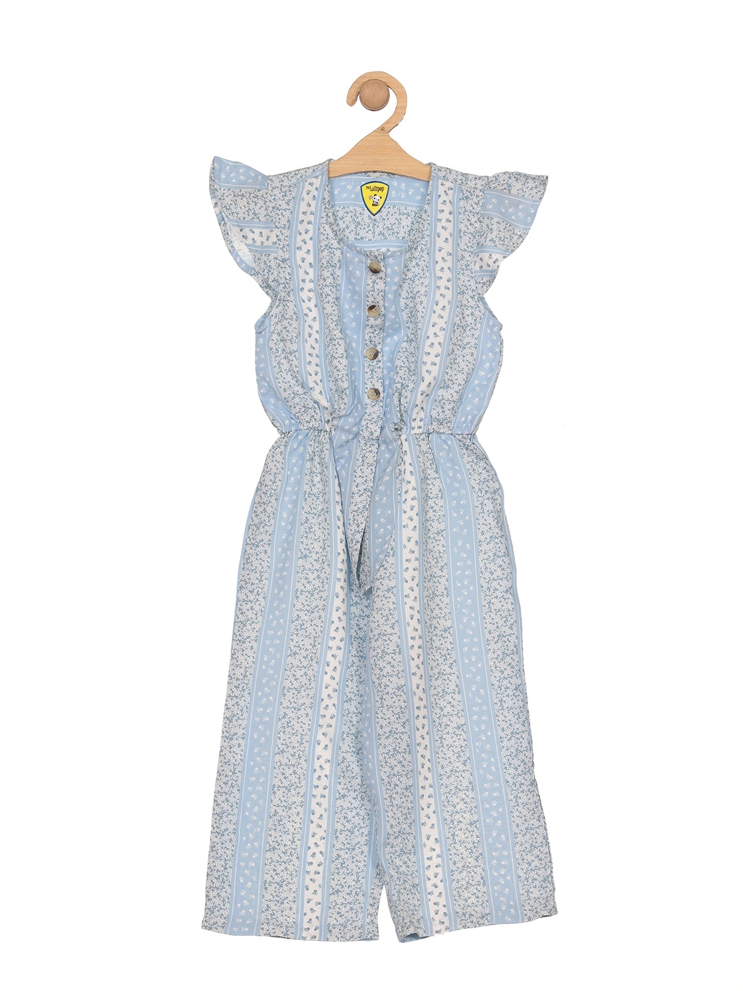 

Lil Lollipop Girls Printed Basic Jumpsuit, Blue