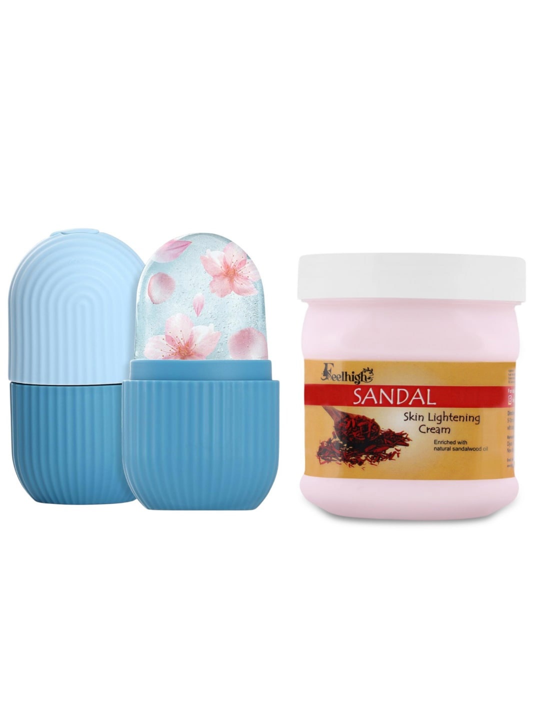 

FEELHIGH Ice Roller With Sandal Cream -10ml+500ml, Multi